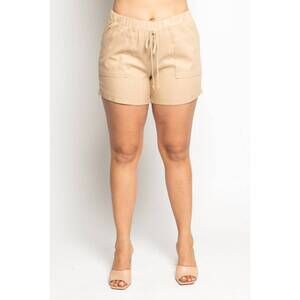 NEW CURVE MARKET linen shorts- volume in natural